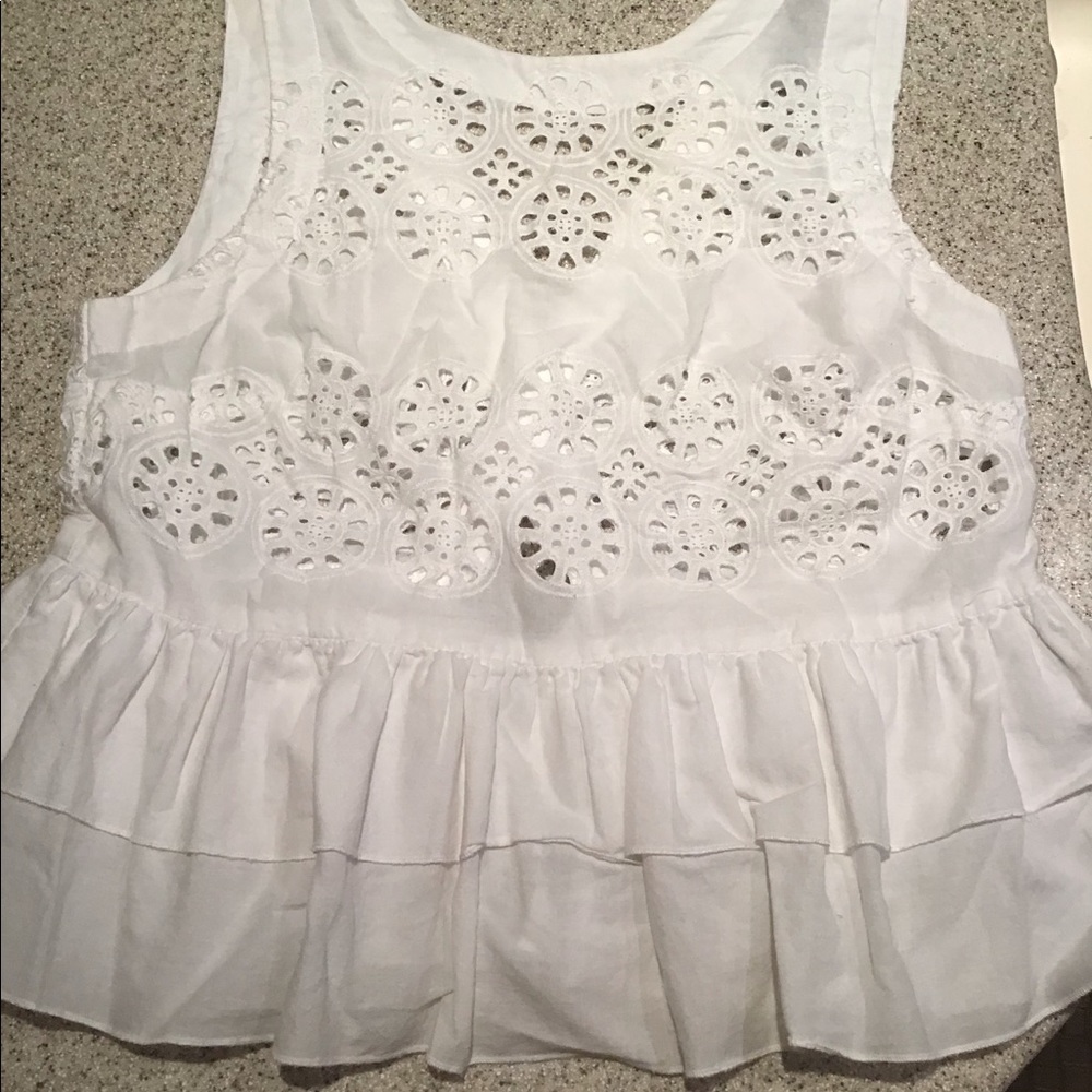 Eyelet and Ruffle Top